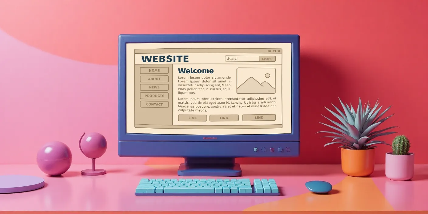 Ancien site internet affiché sur écran d’ordinateur avec design dépassé et non responsive