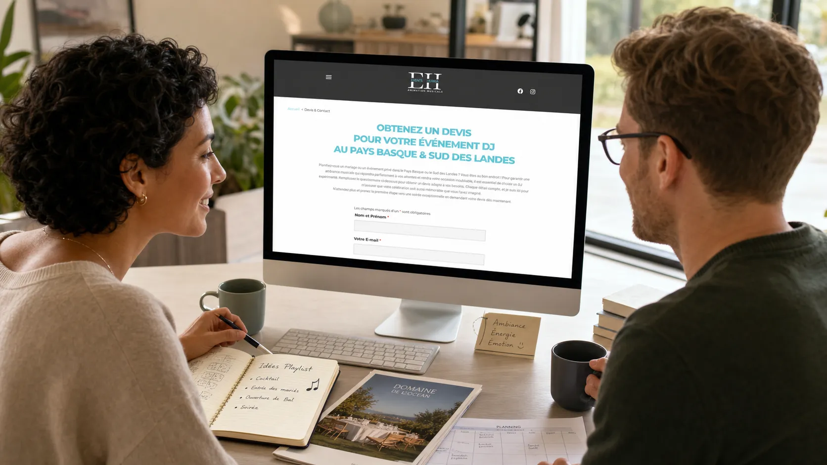 Page devis du site Events Herria sur iMac