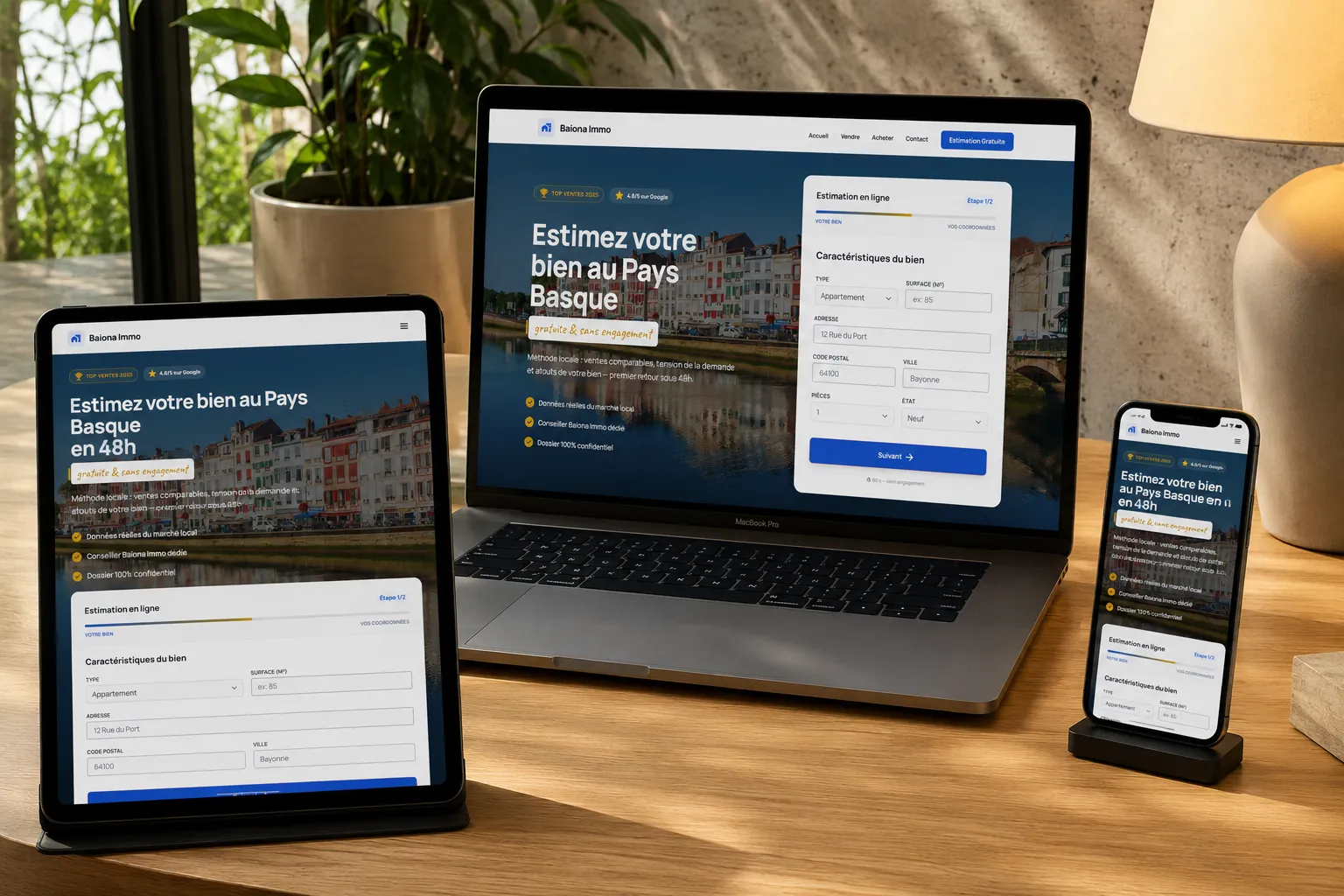 Landing page immobilière HTAGS