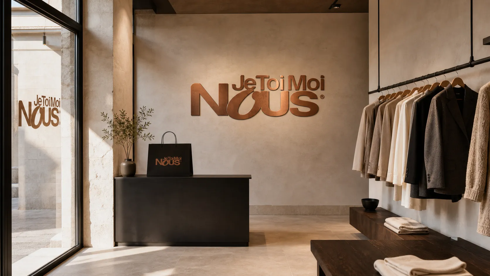 Logo Je Toi Moi Nous en relief dans la boutique
