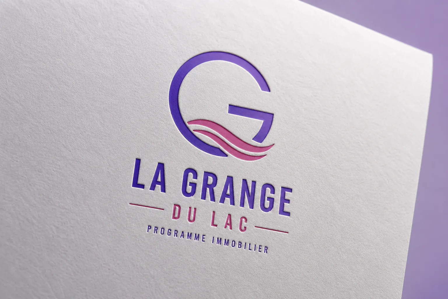 Logo La Grange du Lac gaufré sur papier