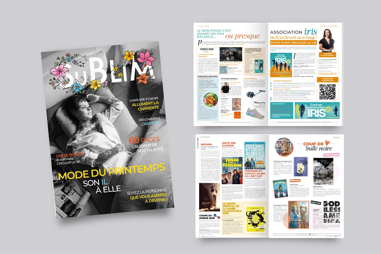 Mise en page d'un article du magazine Sublim